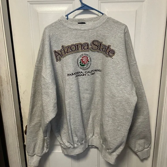Vintage Galt Sand Arizona State Crewneck Sweater - Light Gray rose bowl 1997 - Picture 1 of 4
